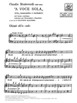 A Voce Sola - MONTEVERDI - Partition - Mélodies